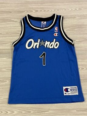 Vintage 90s Champion Magic Penny Hardaway #1 Jersey Blue Youth Size Medium 10-12